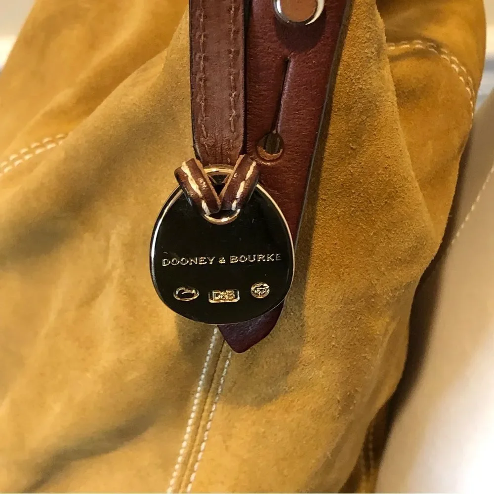 Vintage DOONEY & BOURKE Caramel Suede & Brown Leather Full Zipper Shoulder Bag